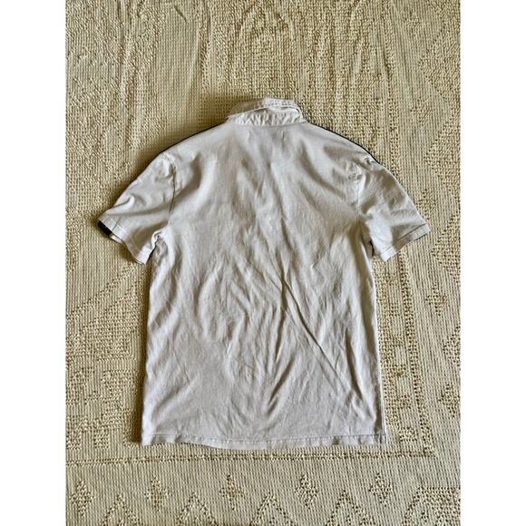 Calvin Klein Jeans White Polo Shirt Black Logo Ribbon Detail Size Small - Picture 10 of 14